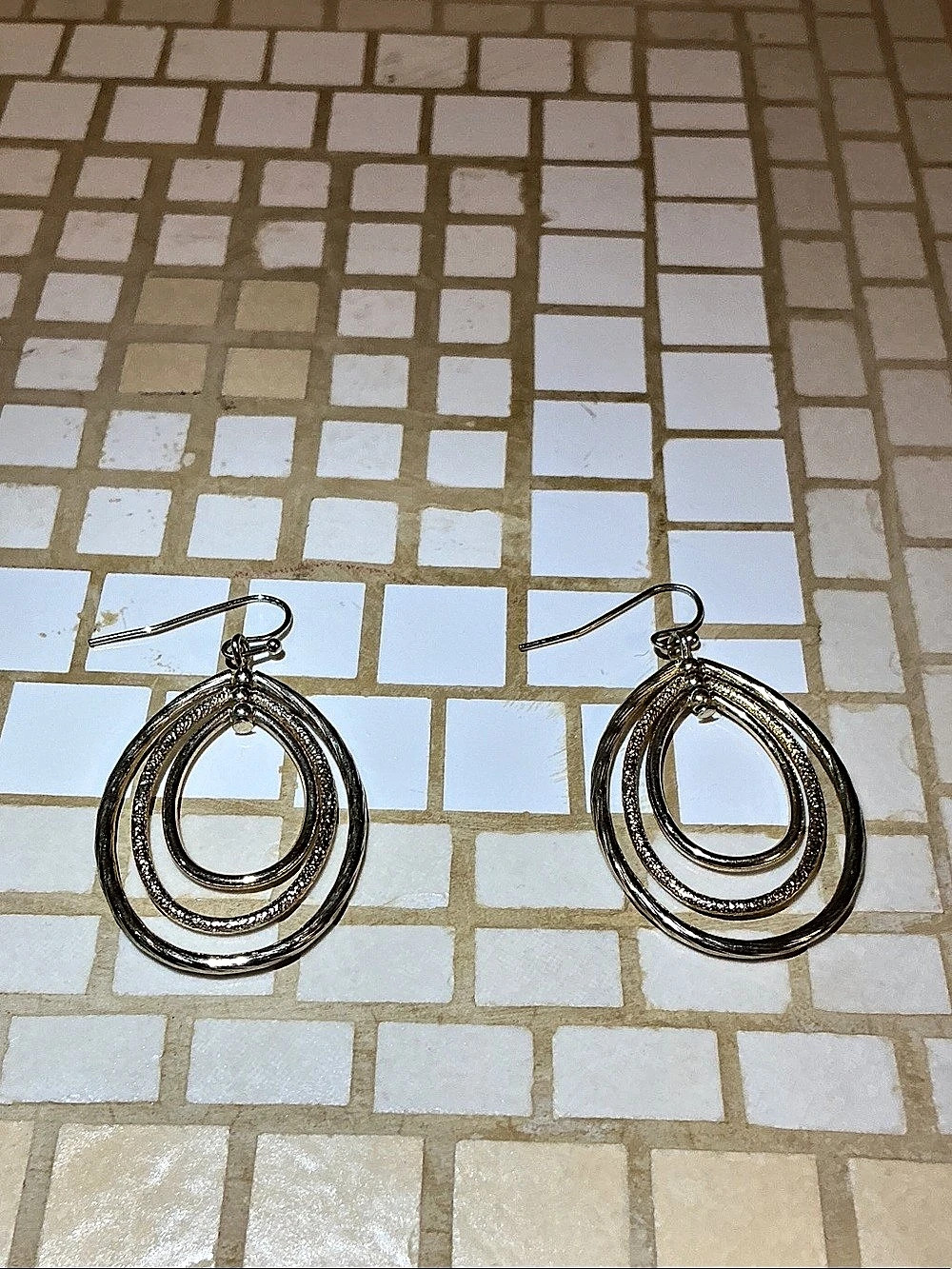 Gold-Tone Oval Drop Earrings